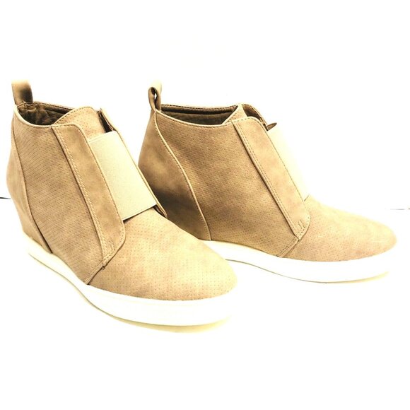 Catherine Malandrino Shoes - Catherine Malandrino Sabra Tan Suede Ankle Boots Booties Women's 8 Hidden‎ Wedge